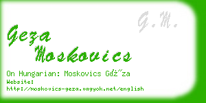 geza moskovics business card